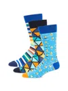 UNSIMPLY STITCHED MEN'S 3-PACK BOAT PRINT CREW SOCKS