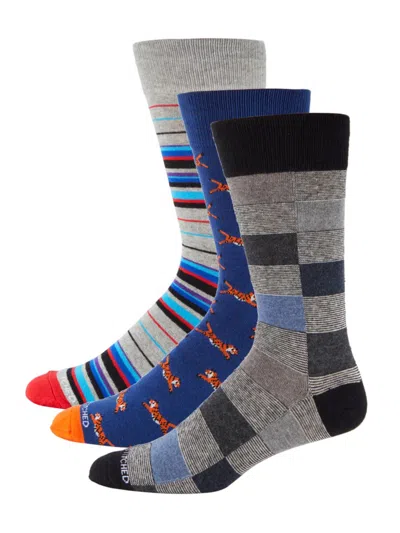 Unsimply Stitched Men's 3-pack Combed Cotton-blend Crew Socks In Multi