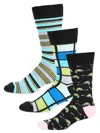 UNSIMPLY STITCHED MEN'S 3-PACK PATTERNED CREWK SOCKS