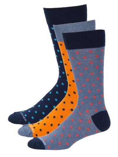 Unsimply Stitched Men's 3-pack Polka Dot Crew Socks In Multi