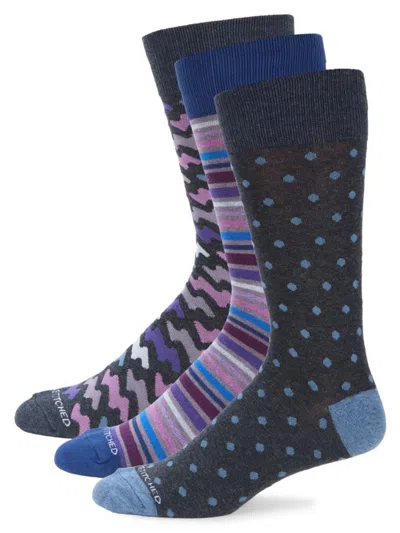 Unsimply Stitched Men's 3-pack Printed Crew Socks In Multi