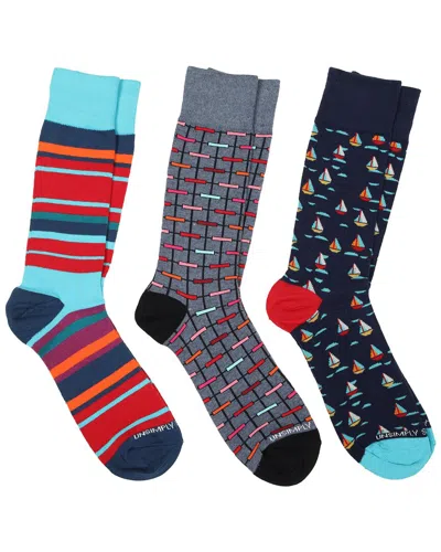 Unsimply Stitched Set Of 3 Crew Sock In Multi