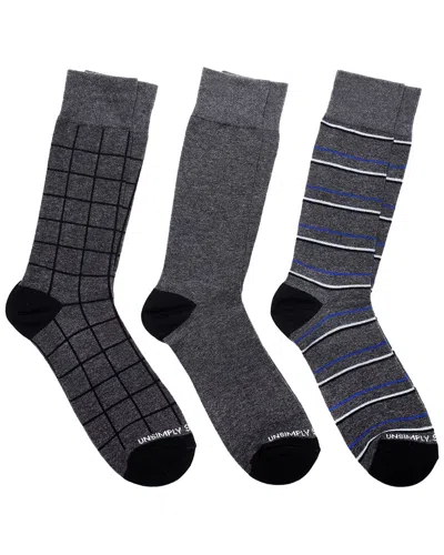 Unsimply Stitched Set Of 3 Sock In Gray