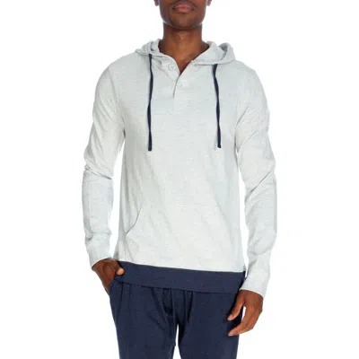 Unsimply Stitched Sleep Henley Hoodie In Heather White