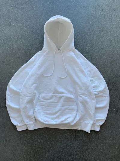 Pre-owned Unsound Rags X Vintage Essential Vintage Y2k Heavyweight Hoodie Boxy Oversized In White