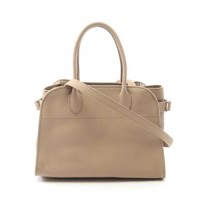 Pre-owned Unspecified Leather Handbag () In Sand