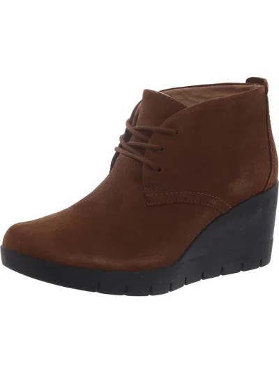 Unstructured By Clarks Madera Lace Womens Suede Lace Up Ankle Boots In Brown
