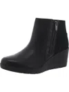 Unstructured By Clarks Madera Lo 2 Womens Mixed Media Double Zipper Ankle Boots In Black