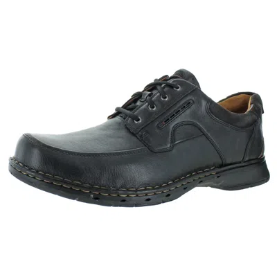 Unstructured By Clarks Un. Bend Mens Leather Lace-up Oxfords In Black