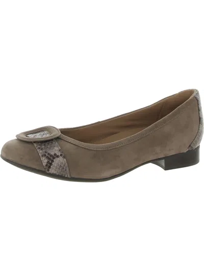 Unstructured By Clarks Womens Suede Heeled Ballet Flats In Grey