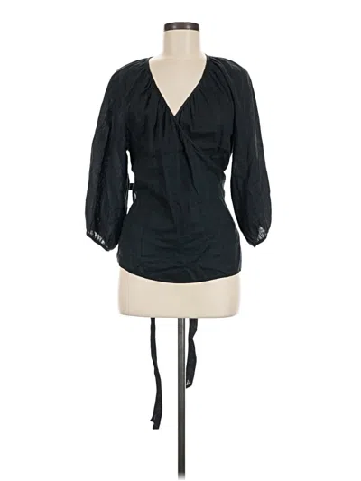 Pre-owned Unsubscribed 3/4 Sleeve Blouse In Black