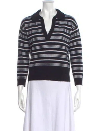 Pre-owned Unsubscribed Cashmere Striped Sweater In Black