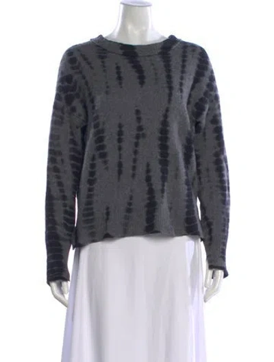 Pre-owned Unsubscribed Cashmere Tie-dye Print Sweater In Gray