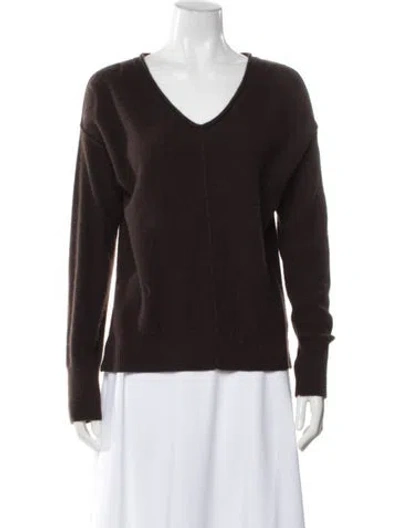 Pre-owned Unsubscribed Cashmere V-neck Sweater In Brown