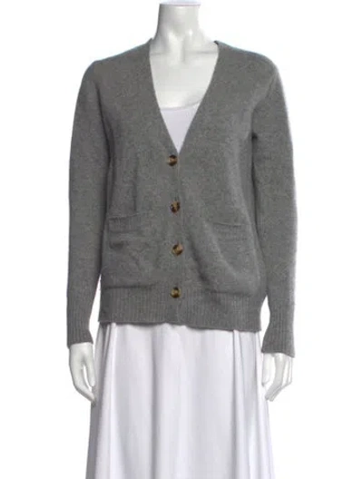 Pre-owned Unsubscribed Cashmere V-neck Sweater In Gray