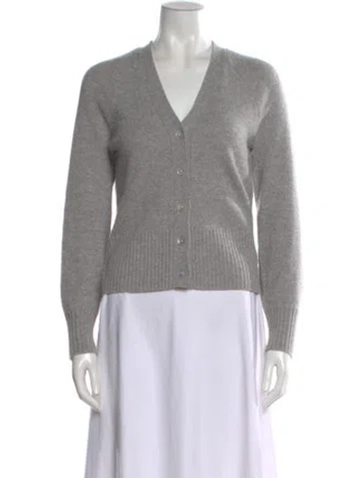 Pre-owned Unsubscribed Cashmere V-neck Sweater In Gray