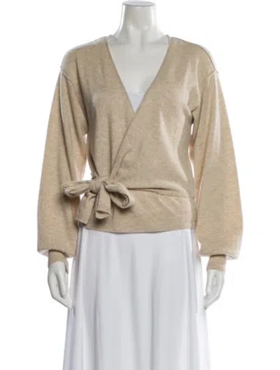 Pre-owned Unsubscribed Cashmere V-neck Sweater In Neutral