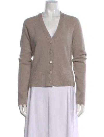 Pre-owned Unsubscribed Cashmere V-neck Sweater In Neutral