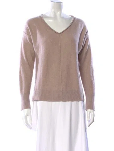 Pre-owned Unsubscribed Cashmere V-neck Sweater In Neutral