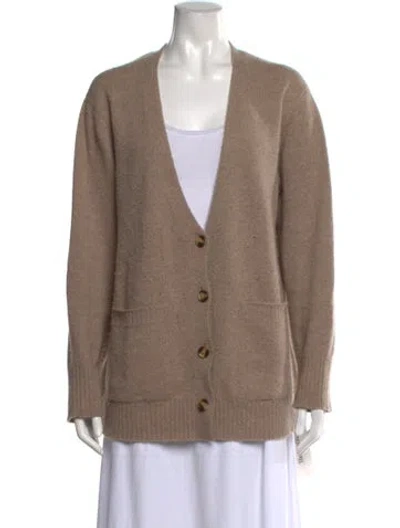 Pre-owned Unsubscribed Cashmere V-neck Sweater In Neutrals