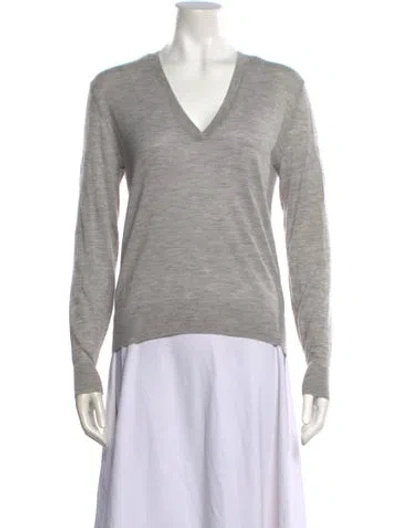 Pre-owned Unsubscribed Cashmere V-neck Sweater W/ Tags In Gray