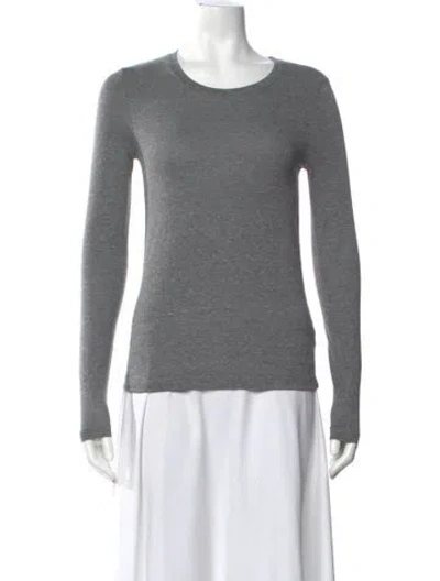 Pre-owned Unsubscribed Crew Neck Long Sleeve T-shirt In Gray