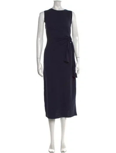 Pre-owned Unsubscribed Crew Neck Midi Length Dress In Grey