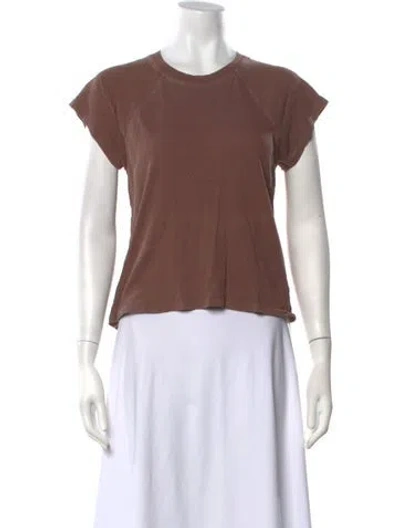Pre-owned Unsubscribed Crew Neck Short Sleeve T-shirt In Brown