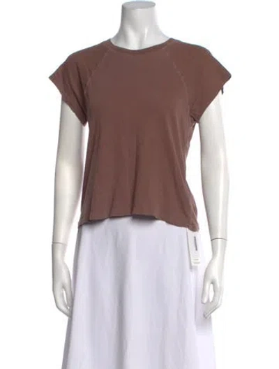 Pre-owned Unsubscribed Crew Neck Short Sleeve T-shirt In Brown
