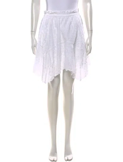 Pre-owned Unsubscribed Eyelet Trim Mini Skirt In White