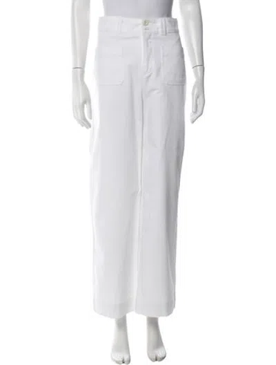 Pre-owned Unsubscribed High-rise Wide Leg Jeans In White
