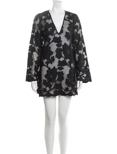 Pre-owned Unsubscribed Lace Pattern Mini Dress W/ Tags In Black