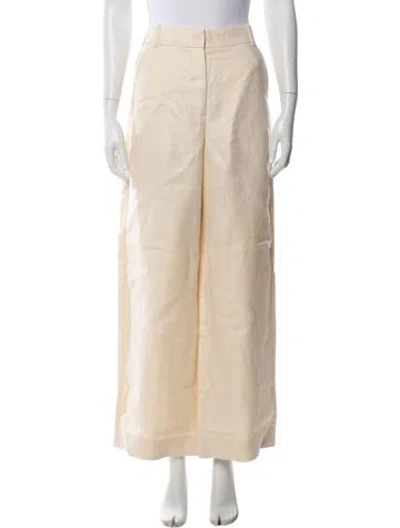 Pre-owned Unsubscribed Linen Wide Leg Pants W/ Tags In Neutral