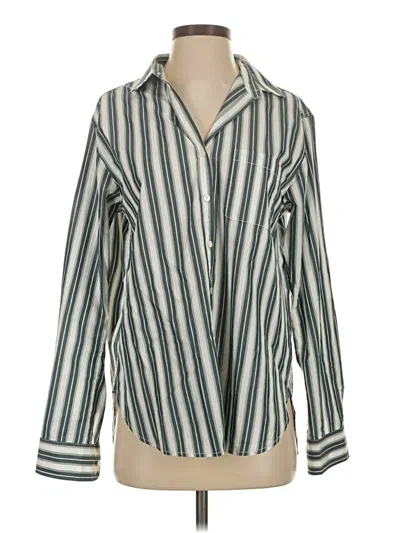 Pre-owned Unsubscribed Long Sleeve Blouse In Green