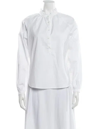 Pre-owned Unsubscribed Long Sleeve Blouse In White