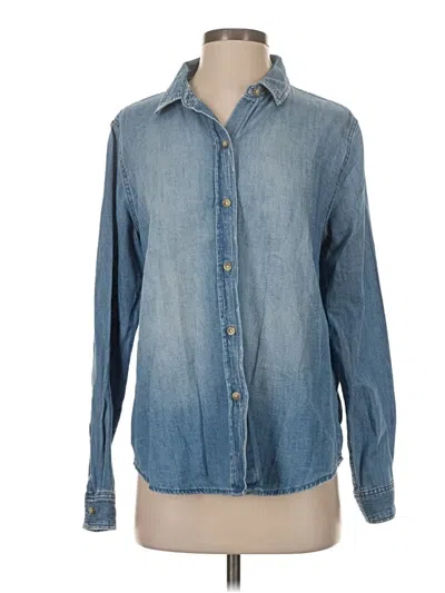 Pre-owned Unsubscribed Long Sleeve Button Down Shirt In Blue