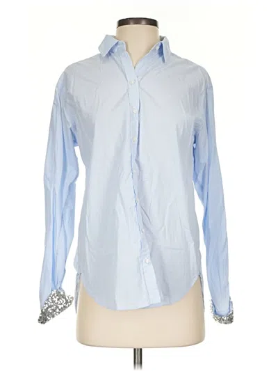 Pre-owned Unsubscribed Long Sleeve Button Down Shirt In Blue
