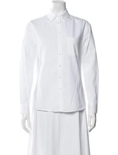 Pre-owned Unsubscribed Long Sleeve Button-up Top In White
