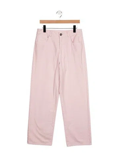 Pre-owned Unsubscribed Mid-rise Straight Leg Jeans In Pink