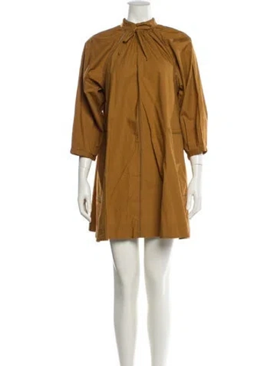 Pre-owned Unsubscribed Mock Neck Mini Dress In Neutral