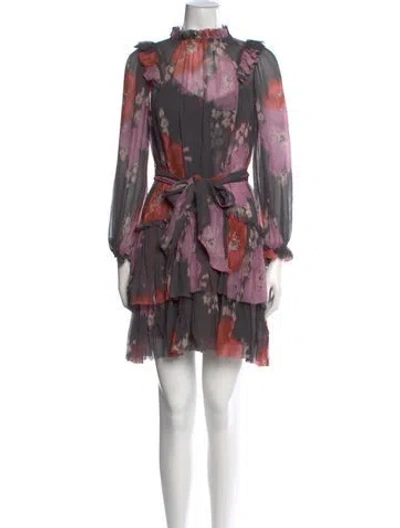 Pre-owned Unsubscribed Printed Mini Dress In Multi