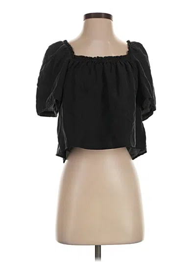 Pre-owned Unsubscribed Short Sleeve Top Black Strapless Neckline Tops