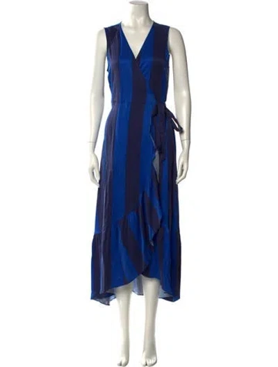 Pre-owned Unsubscribed Silk Long Dress W/ Tags In Blue