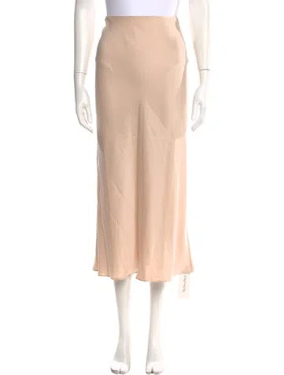 Pre-owned Unsubscribed Silk Midi Length Skirt In Neutral