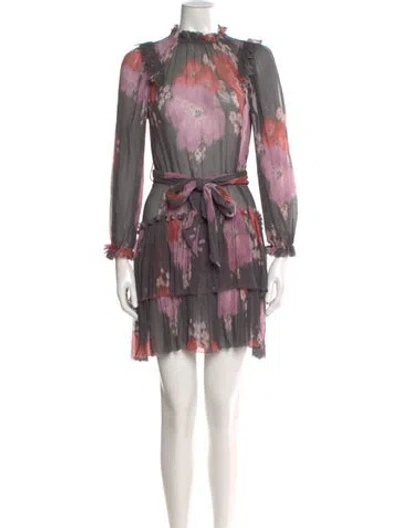 Pre-owned Unsubscribed Silk Mini Dress In Multi