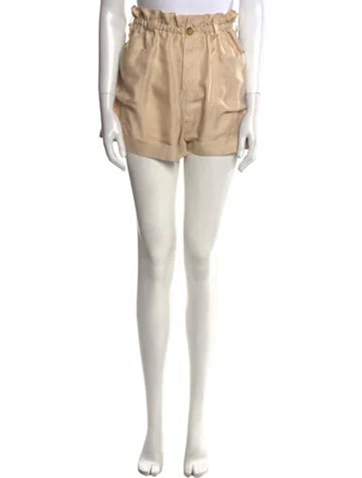 Pre-owned Unsubscribed Silk Mini Shorts In Neutral