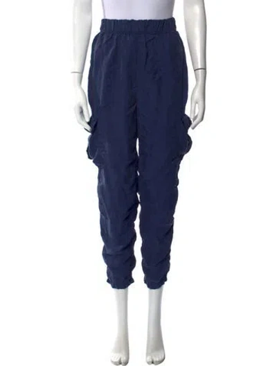 Pre-owned Unsubscribed Silk Straight Leg Pants In Blue