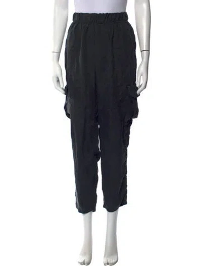 Pre-owned Unsubscribed Silk Wide Leg Pants In Black
