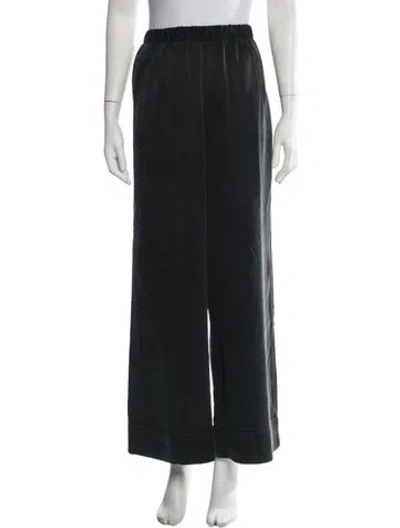 Pre-owned Unsubscribed Silk Wide Leg Pants In Black