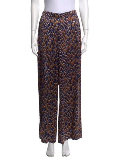 Pre-owned Unsubscribed Silk Wide Leg Pants In Blue